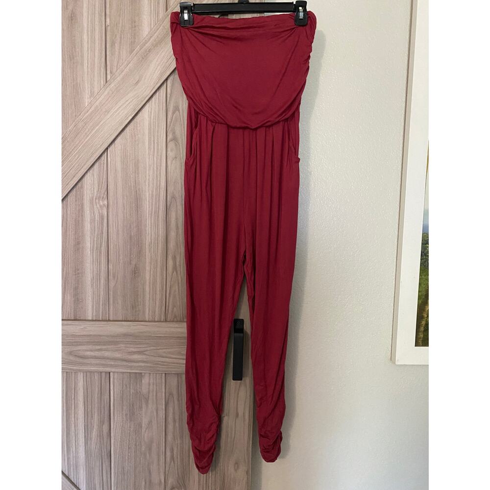 Altar’d State small burgundy, jumpsuit strapless